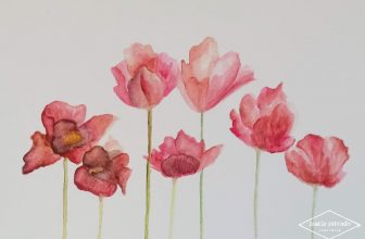 tinta flor amapolas