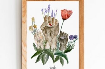 Mujer flores acuarela
